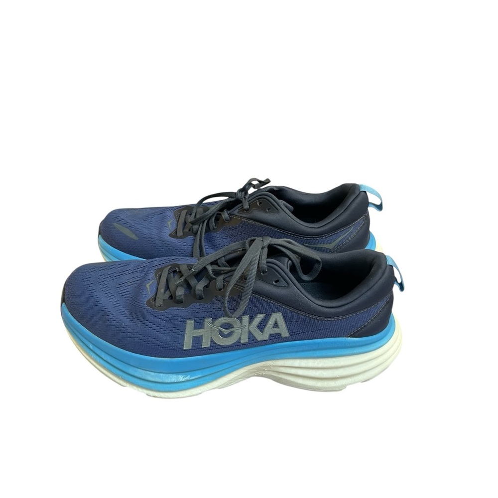 Hoka Bondi 8 Men's Navy and Sky Blue Athletic Shoes size 11 - Picture 4 of 11